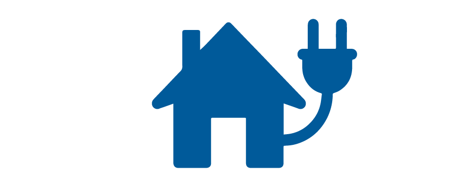 Piktogramm Unterkunft, Haus mit Familie darin
